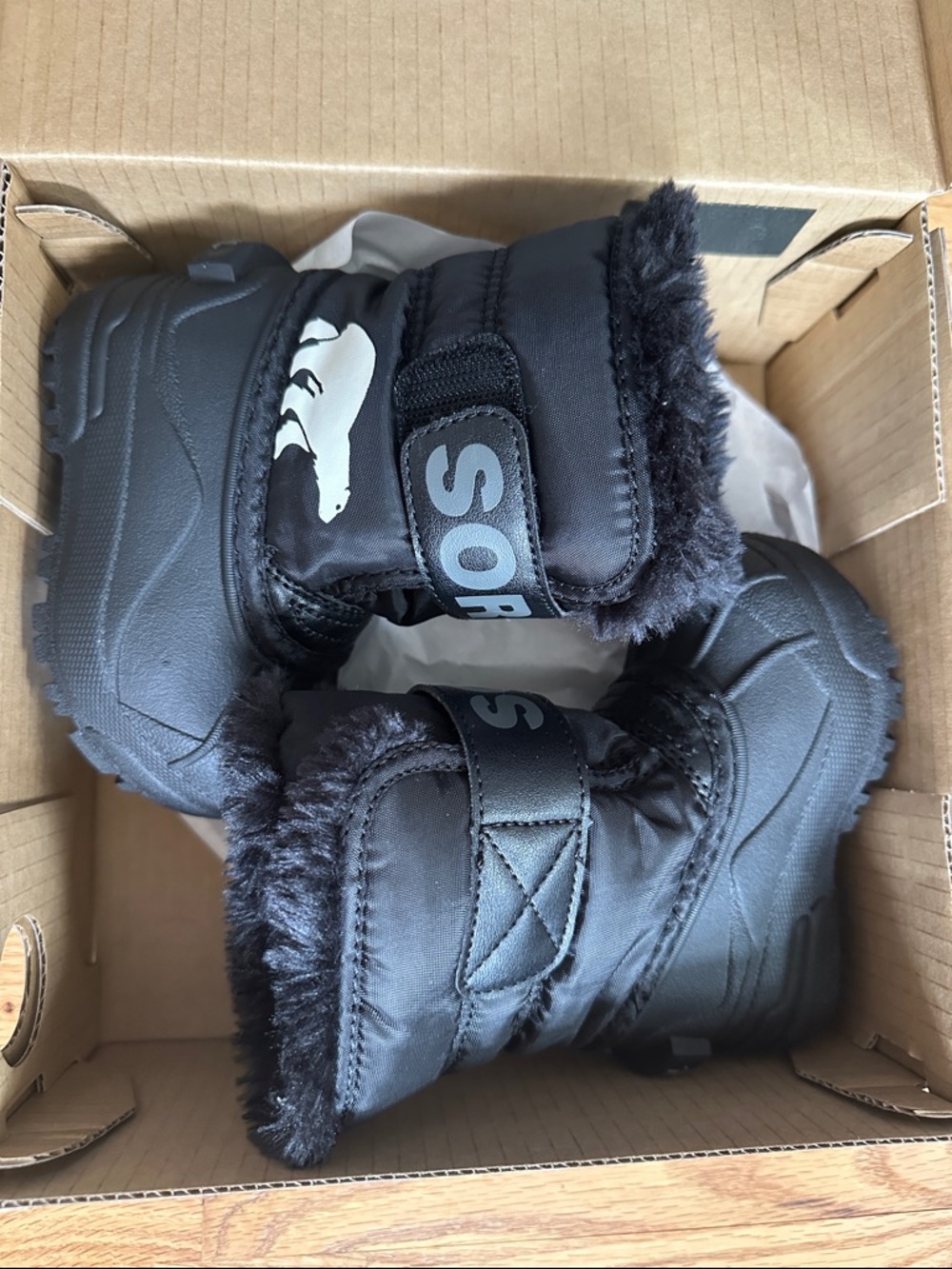 Baby Black Winter Snow Boots with Fur Trim - Sorel